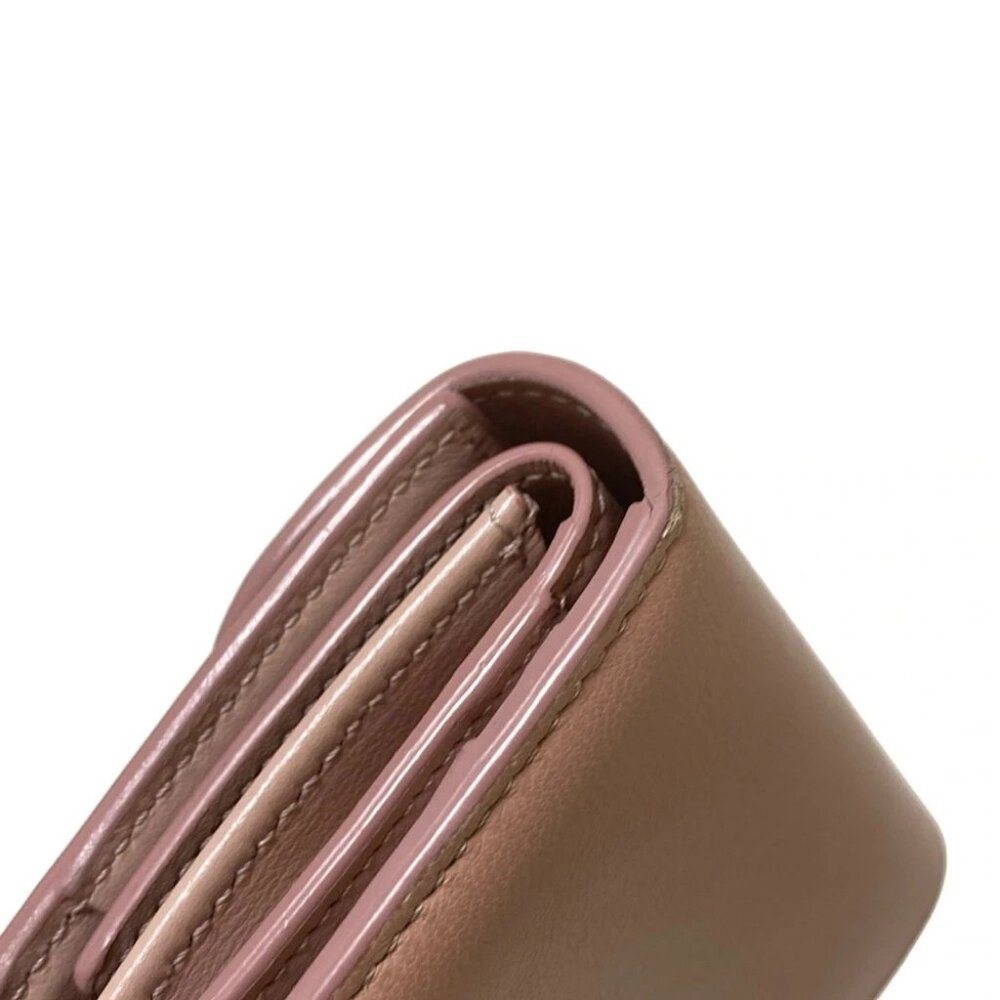 CELINE Small flap wallet 10D783BZG.25VP Pink Beige Leather - Trifold Wallet - Picture 10 of 13